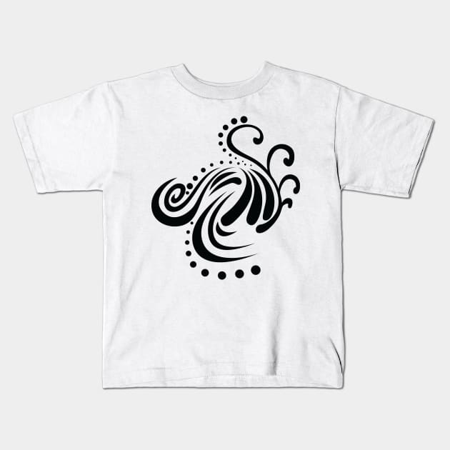 Abstract Tribal Tattoo Kids T-Shirt by Morphart